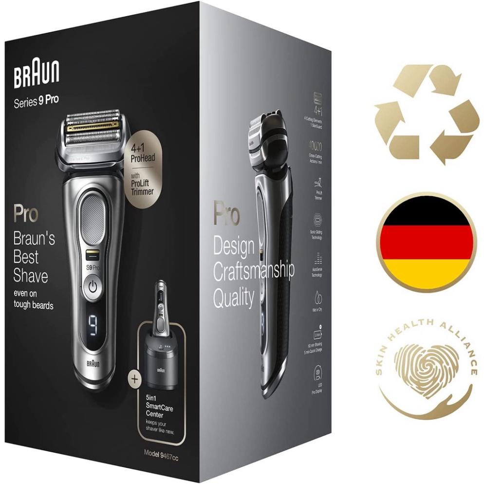 Máy Cạo Râu Braun Series 9 Pro 9467cc, Braun Shaver, Model Mới Nhất, Made In Germany, BH 12 Tháng, Hàng Chính Hãng