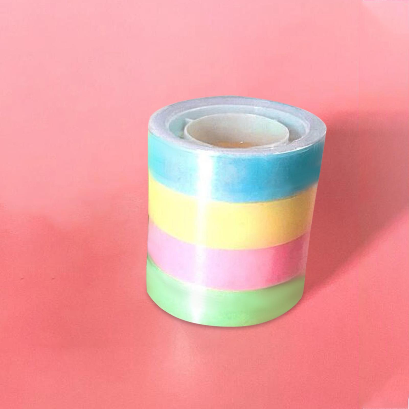 4 Rolls of Sticky Ball Tape, Sticky Ball Rolling Tape, Color Sticky Candy Color Tape for Adult Kids Party