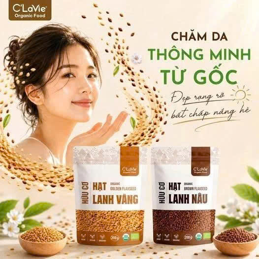 Hạt Lanh Nâu Hữu Cơ C'Lavie 200g - Giàu Chất Xơ, Omega 3, Hỗ Trợ Tiêu Hóa, Ăn Kiêng Healthy