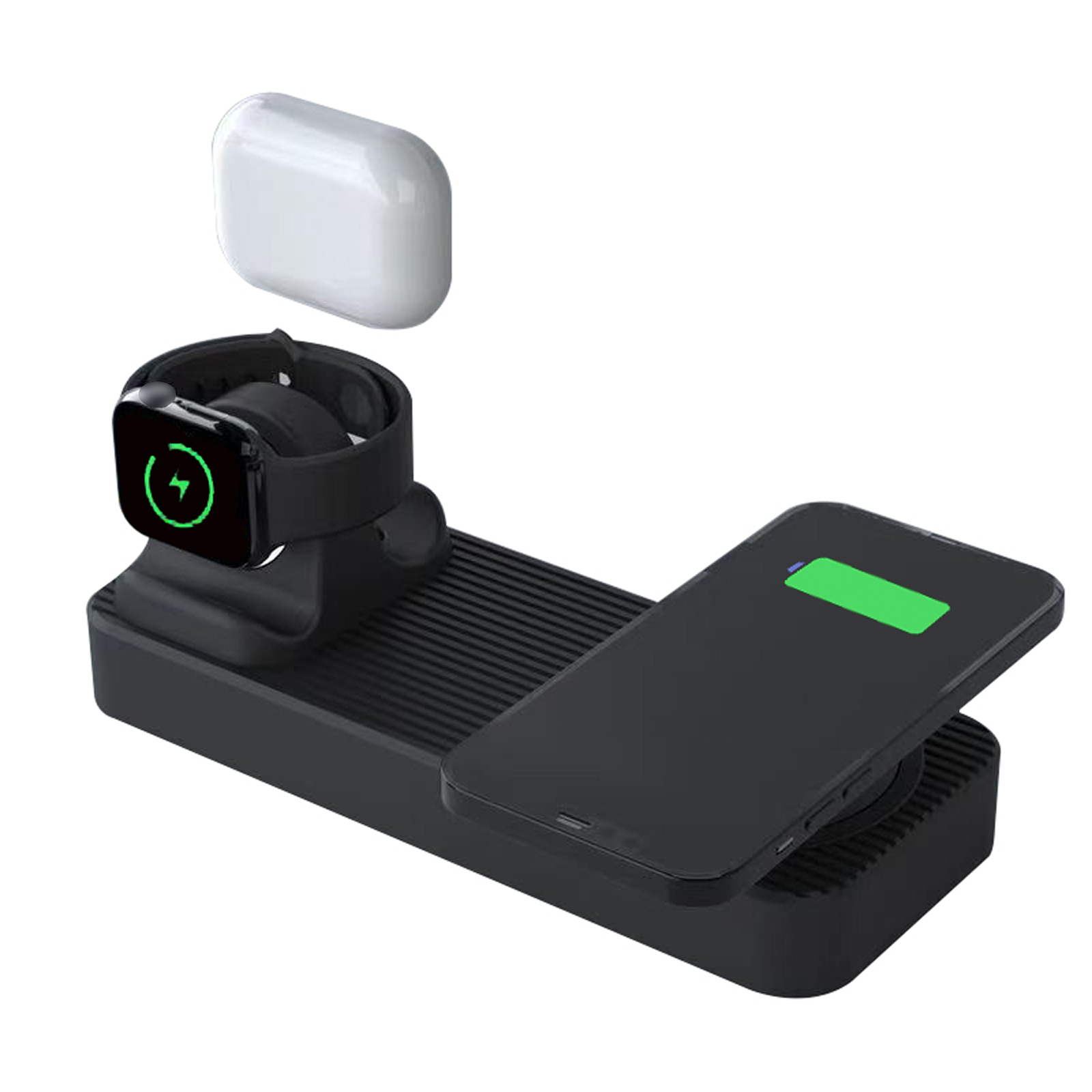 Đế Sạc Silicon 3 Trong 1 Cho Đồng Hồ Apple AIRpods Giá Đỡ IPhone Để Bàn