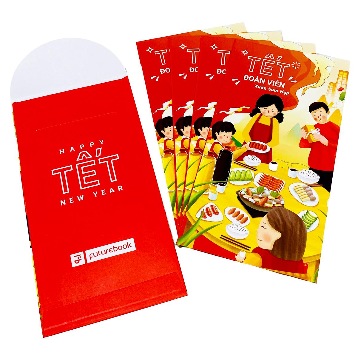 Bộ 5 Bao Lì Xì Tết Bính Ngọ 2026 - Tết Đoàn Viên - futurebook L188 - Xuân Sum Họp