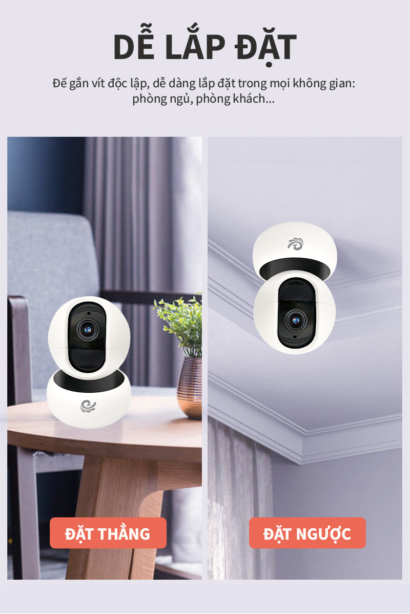 Camera Wifi Trong Nhà Viet Star Quoc Te Model YS-2021, Độ Phân Giải 2.0Mpx, Đàm Thoại 2 Chiều - Hàng Chính Hãng