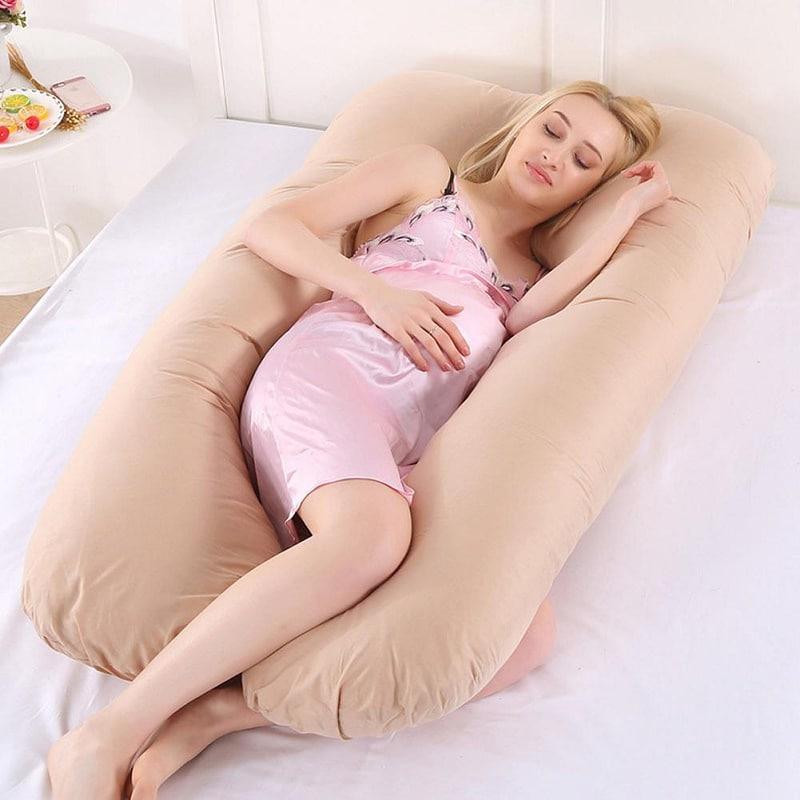 Gối Ôm Bà Bầu Chữ U Vải Nhung Mềm Mại
