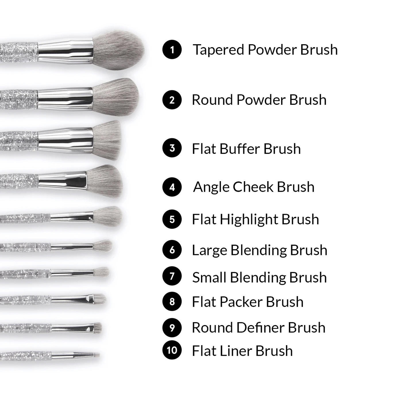 Bộ Cọ Trang Điểm BH Remix Dance Brush Beat 10 Piece Face &amp; Eye Brush Set With Bag