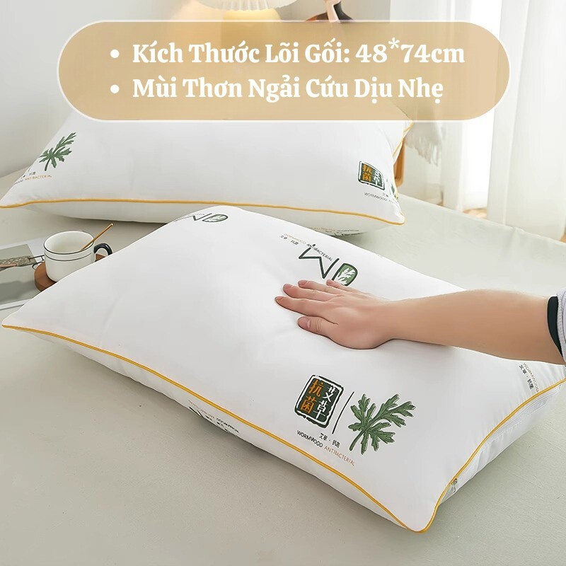 Đôi Ruột gối nằm MD LIDACO cao cấp sợi Polyester chống xẹp lún - 2 cái