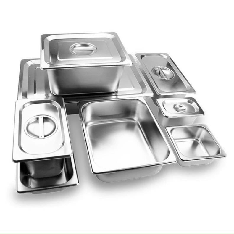 Khay đựng thực phẩm inox , đựng thạch Topping Inox 1/4