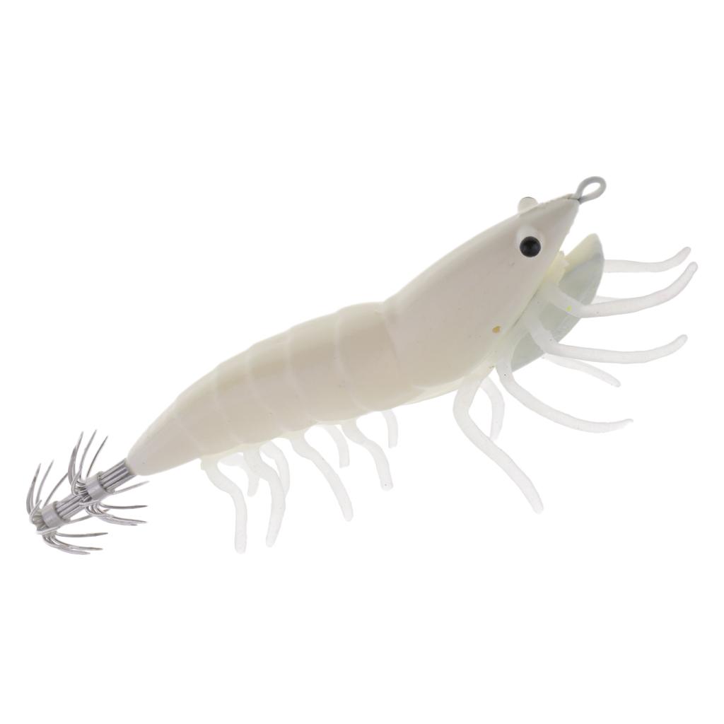 2pcs Bionics Squid Jigs Hooks Artificial Hard Fishing Lure Wood Shrimp Bait