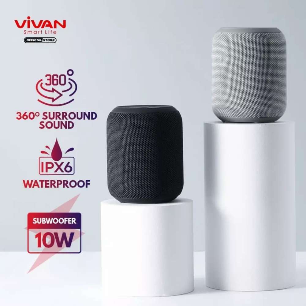 Loa Bluetooth 5.0 VIVAN VS12 Hi-Fi Công Suất 10W - Chống Nước IPX6 - Hàng Chính Hãng