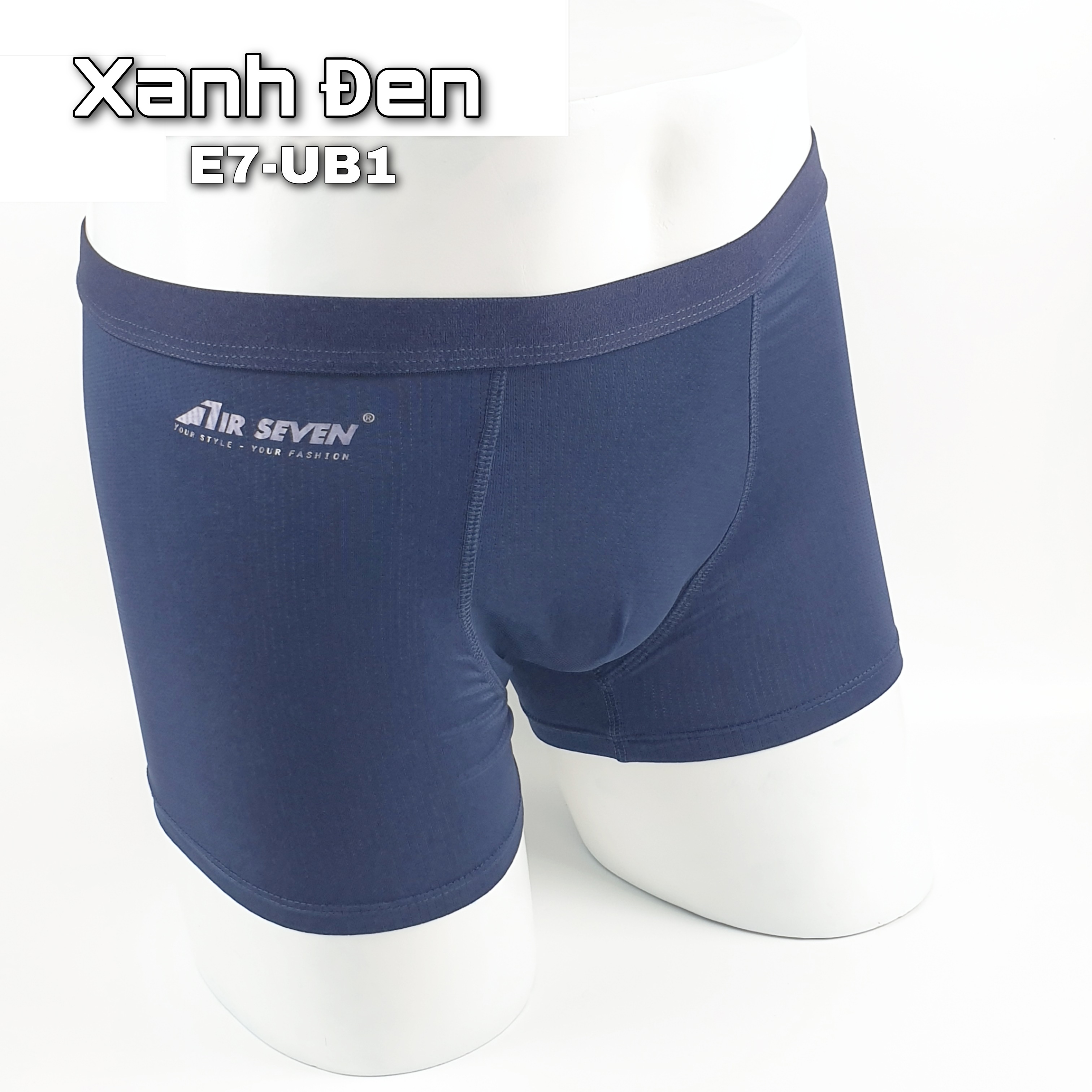 Quần lót nam Boxer co giãn 4 chiều, lưng thun nhỏ, công nghệ thoáng khí - màu Xanh đen