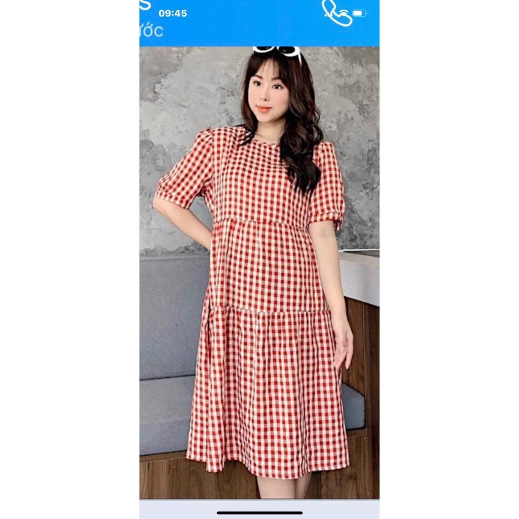 váy bầu đầm bầu cao cấp️mặc đi làm đi chơi đều đc️chất kẻ lanh Hàn mát mềm mịn️freesize 42-68kg