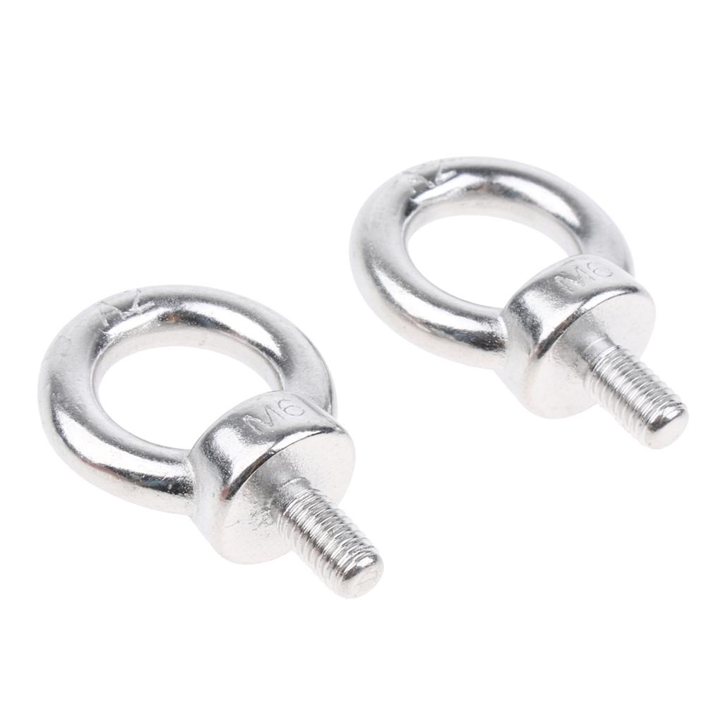 2 Pieces M6 Lifting Eye Bolts, Sturdy - 304 Stainless Steel