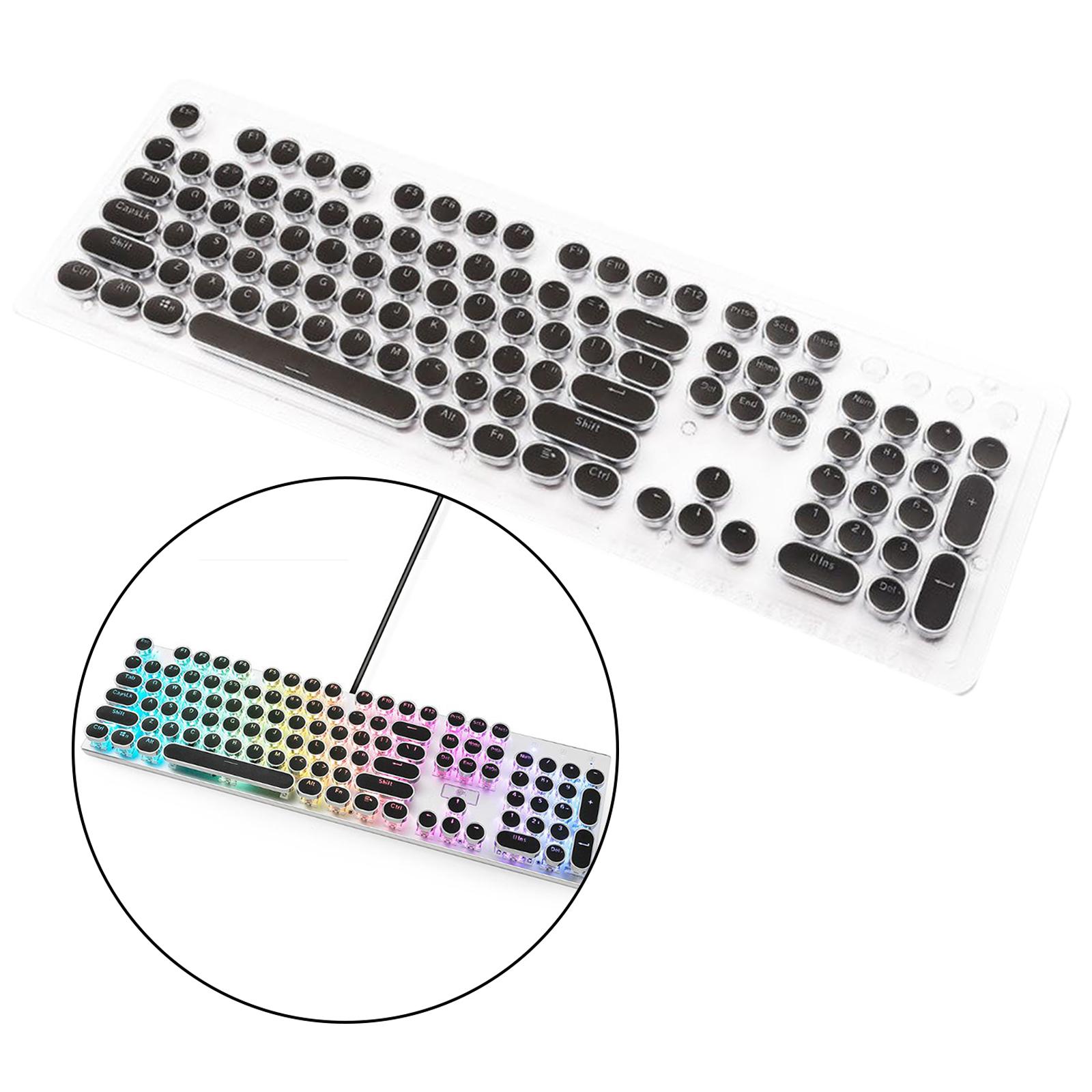 Round Keycaps - Double Shot PBT Keycap Set with Translucent Layer, for Mechanical Keyboards, Full 108 Key Set