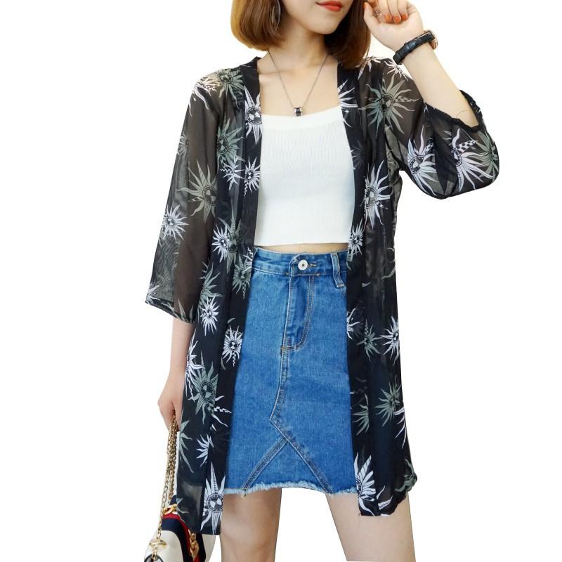 Áo Khoác Kimono Dài Chống Nắng Cho Nữ