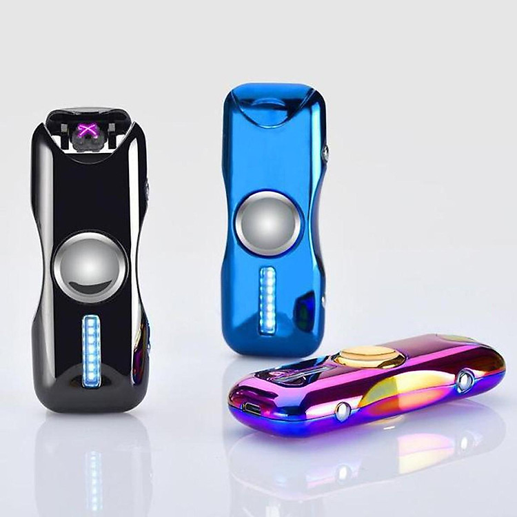 Vỏ Hột Quẹt Bật Lửa Hồng Ngoại BD-915 Sạc Điện Qua Cổng USB Kiểu Dáng Spinner 2 Cánh Tạo 18 Hiệu Ứng Đèn Led Cao Cấp