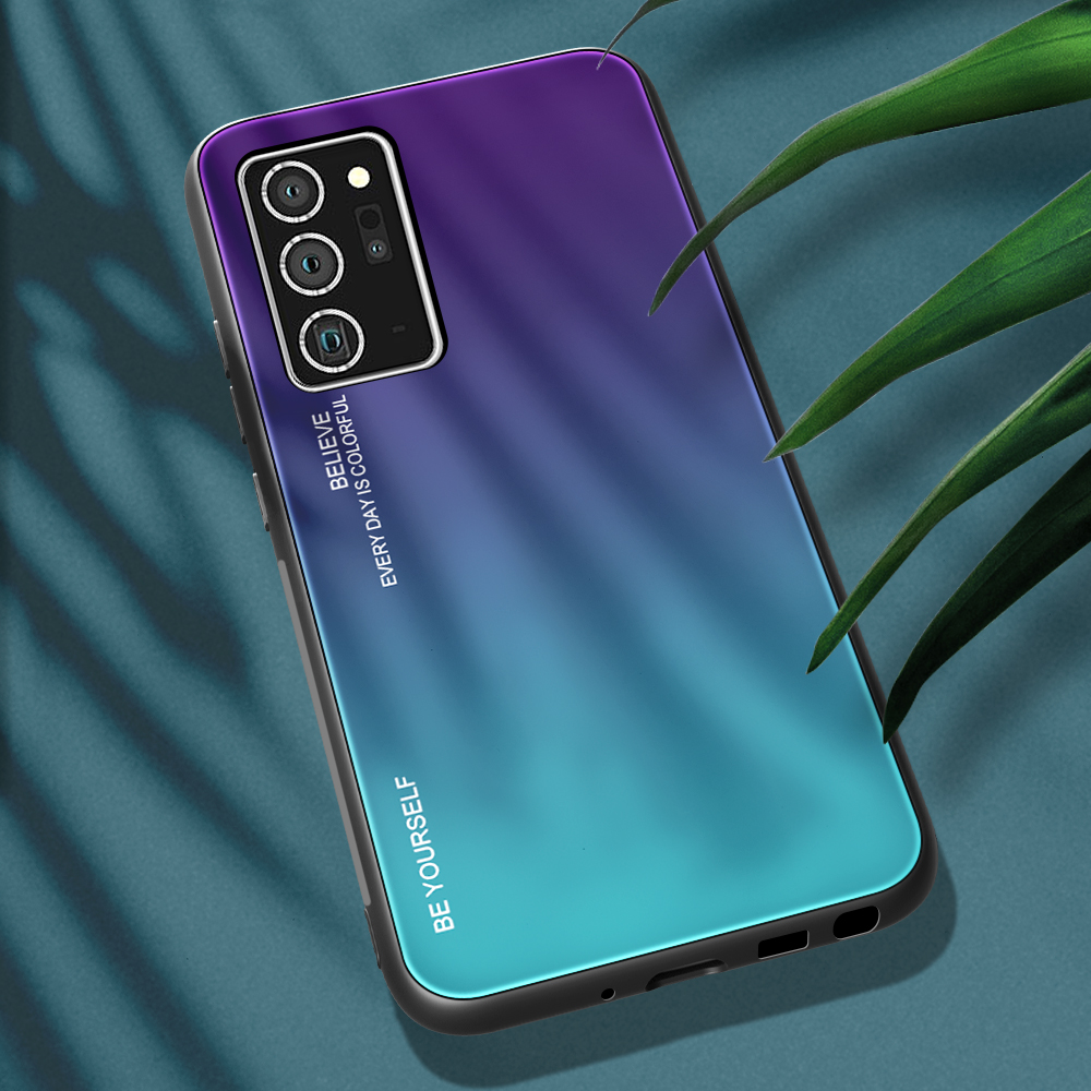 Ốp lưng kính màu Gradient viền dẻo dành cho Samsung Galaxy Note 20 Ultra / Note 20 Ultra 5G
