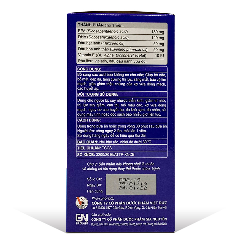 Thực phẩm bảo vệ sức khỏe Dầu cá Alaska Omega 3.6.9 cải thiện thể lực