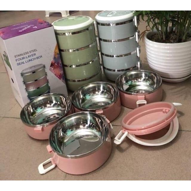 CẶP LỒNG CƠM LÚA MẠCH 4 TẦNG TO RỘNG - TƯƠNG ĐƯƠNG 2800ml