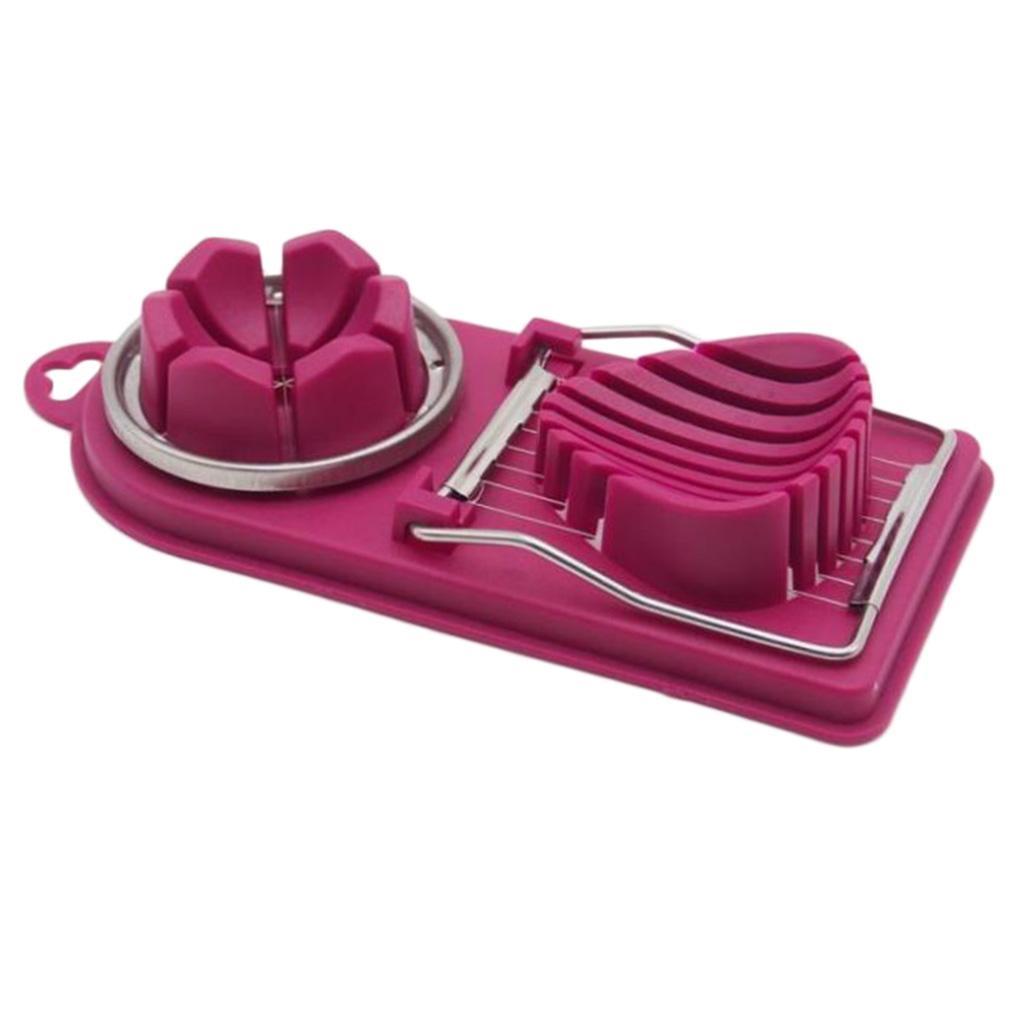 Boiled Egg Slicer Chopper Cutter Salad Cooking Kitchen Tool Purple