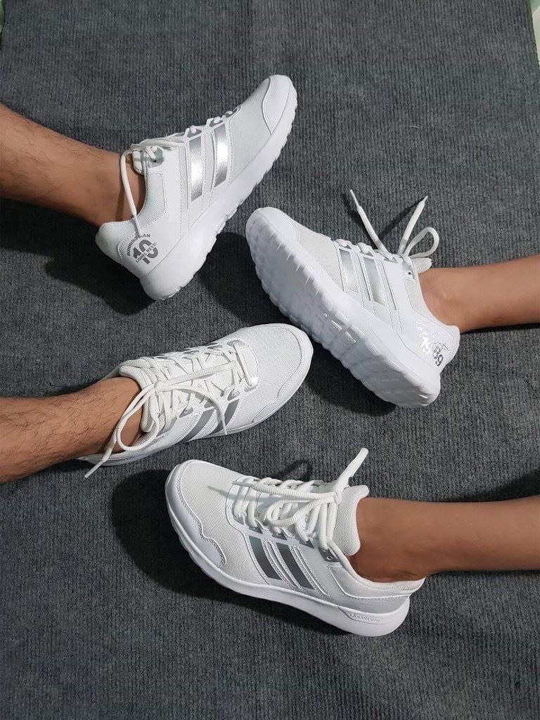 Giày Thể Thao Sneaker Nam Nữ (Trắng Sọc Bạc) - 37