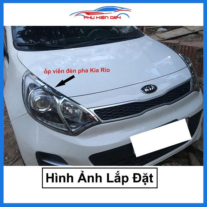 Ốp viền đèn pha hậu mạ crom Kia Rio 2018-2019-2020 chống trầy trang trí bảo vệ xe