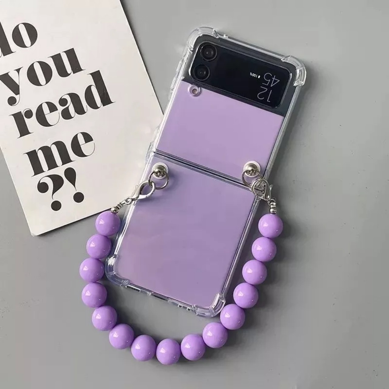 Ốp lưng cho samsung Zflip3 - Zflip4 - Z flip 3 - flip 4 - Z flip3 - Z flip4 trong suốt dây hạt dễ thương