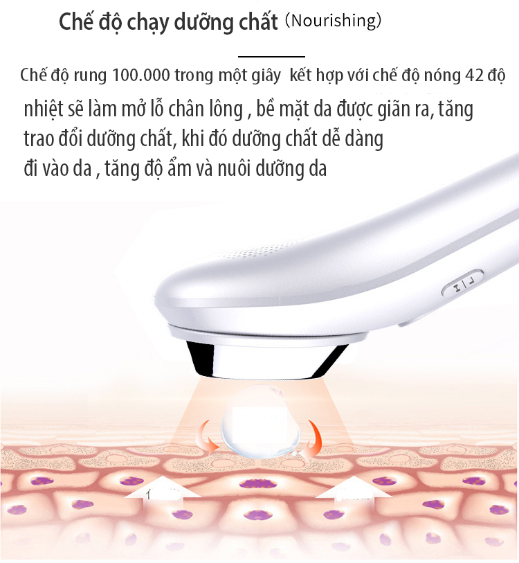 Máy chăm sóc da nóng đẩy dưỡng chất công nghệ hàn quốc BLK-D020 đi kèm bút massage mắt
