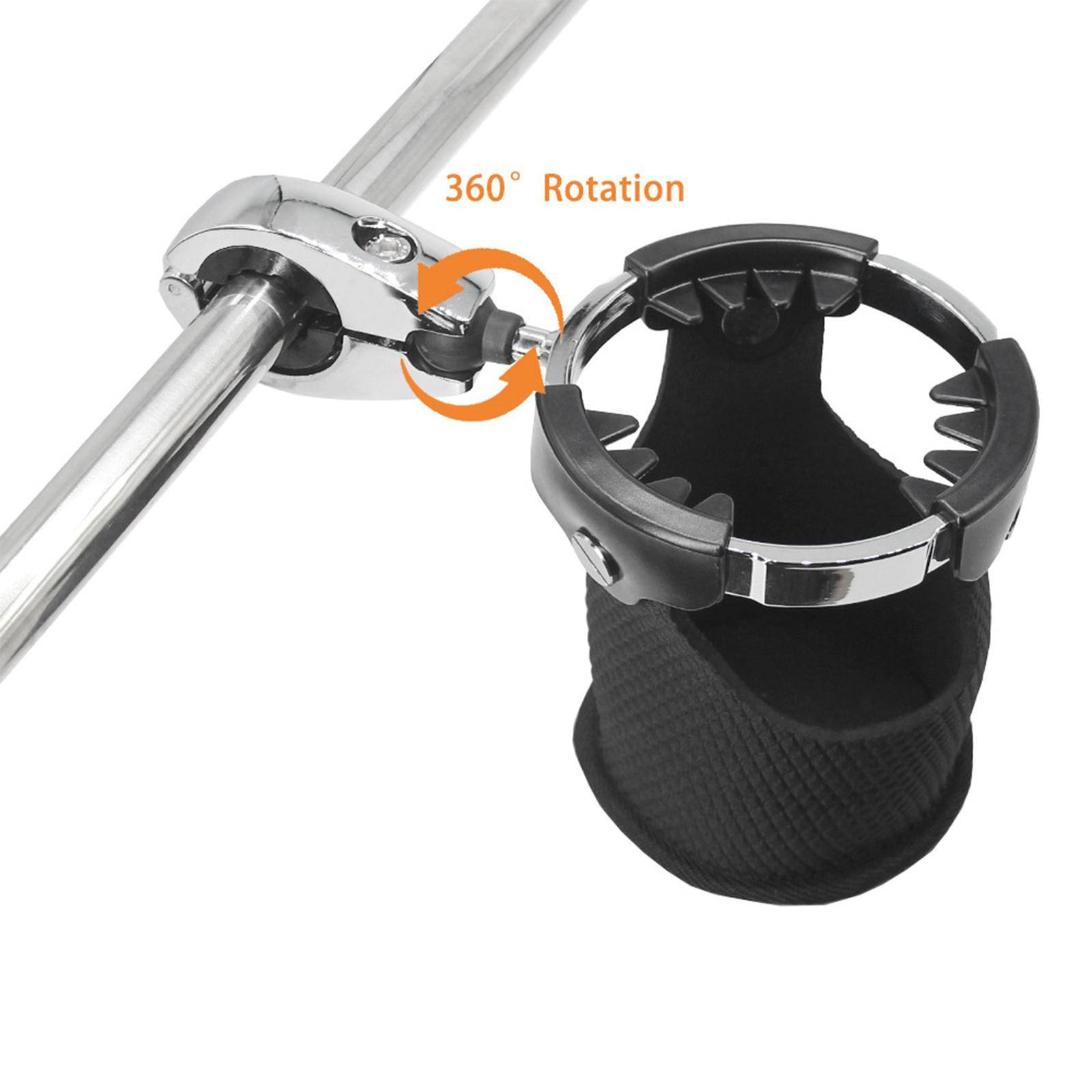 Universal Motorcycle Cup Holder Handlebar Mount Adjustable Metal Rack Drink Water Bottle Holder for Boat Armrest Bike Canoe