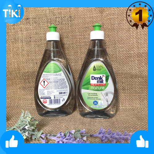 [Nhập khẩu Đức] Nước rửa bát Denkmit 500ml hương thiên nhiên chứa chât béo hòa tan dầu mỡ cứng đầu, pH trung tính bảo vệ da tay.