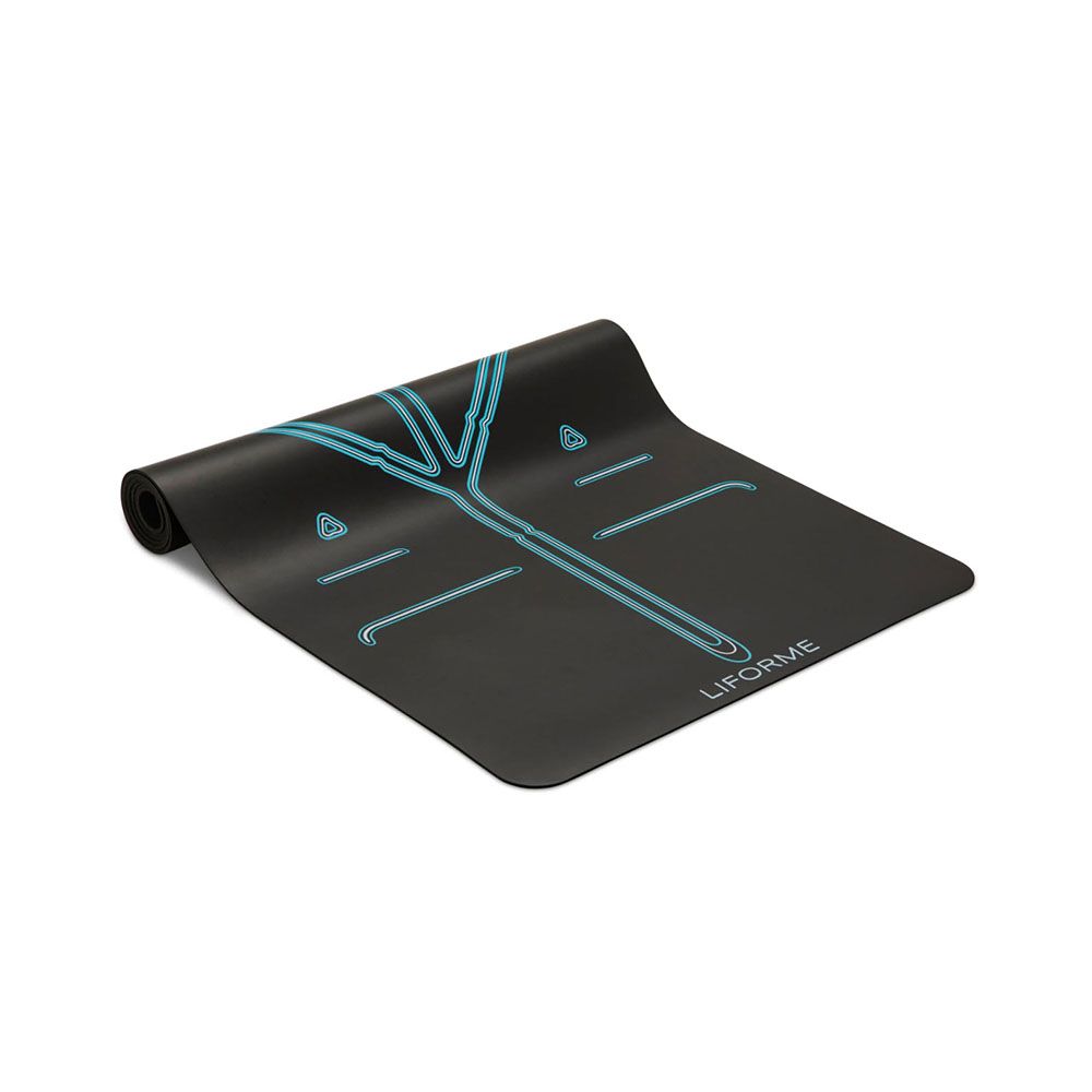 Thảm yoga định tuyến PU Sportslink Liforme XL Mountain - Black/Blue 4.2mm