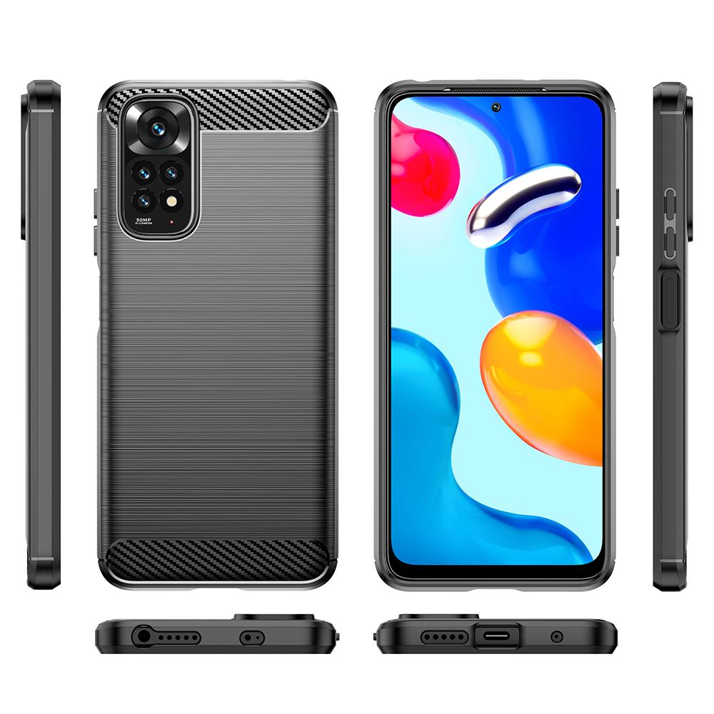 Ốp lưng dành cho Xiaomi Redmi Note 11/11S 4G silicone mềm Carbon phay xước chống sốc chống vân tay