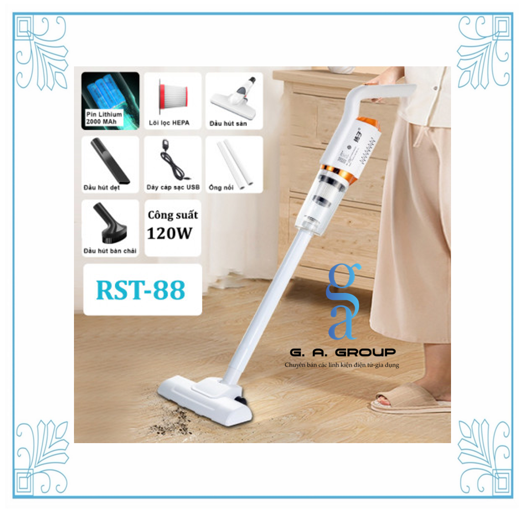 Máy hút bụi cầm tay không dây RST-88, công suất 120w