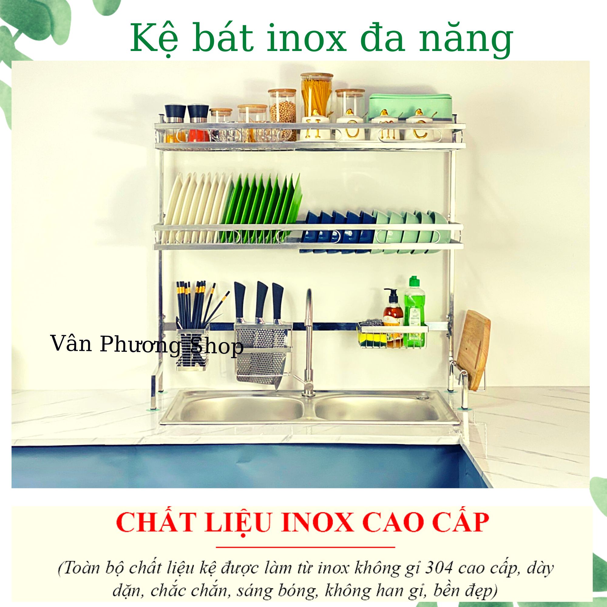 Kệ Để Chén Bát Đa Năng Inox Không Gỉ