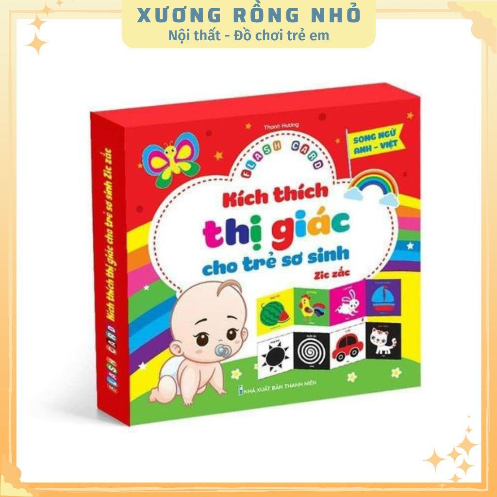 Trọn bộ Flash Card Kích Thích Thị Giác - Zíc Zắc Cho Bé 0-1 Tuổi, Thẻ In 2 Mặt tổng 40 tranh