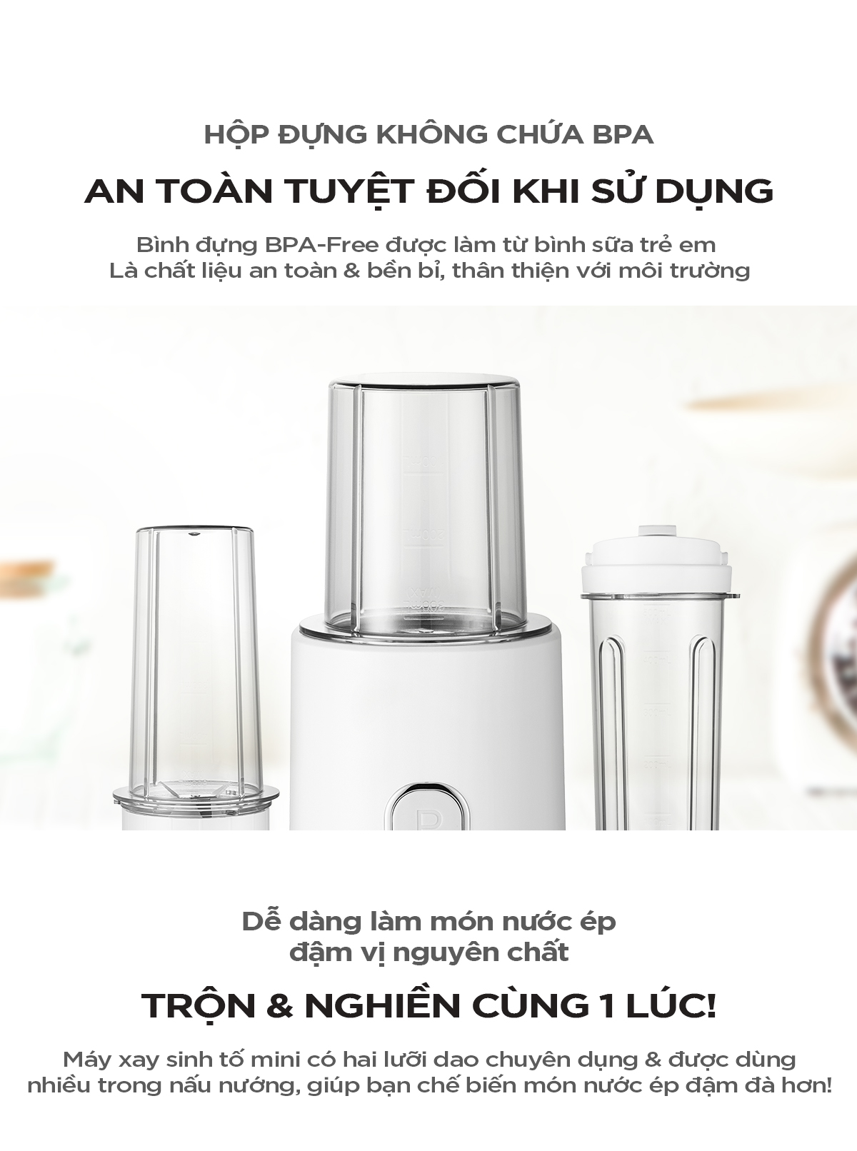 Máy Xay Sinh Tố Mini Cuckoo CFM-D60MGW-Thiết kế nhỏ gọn &amp; hiện đại-Thao tác với 1 chạm-Hàng chính hãng