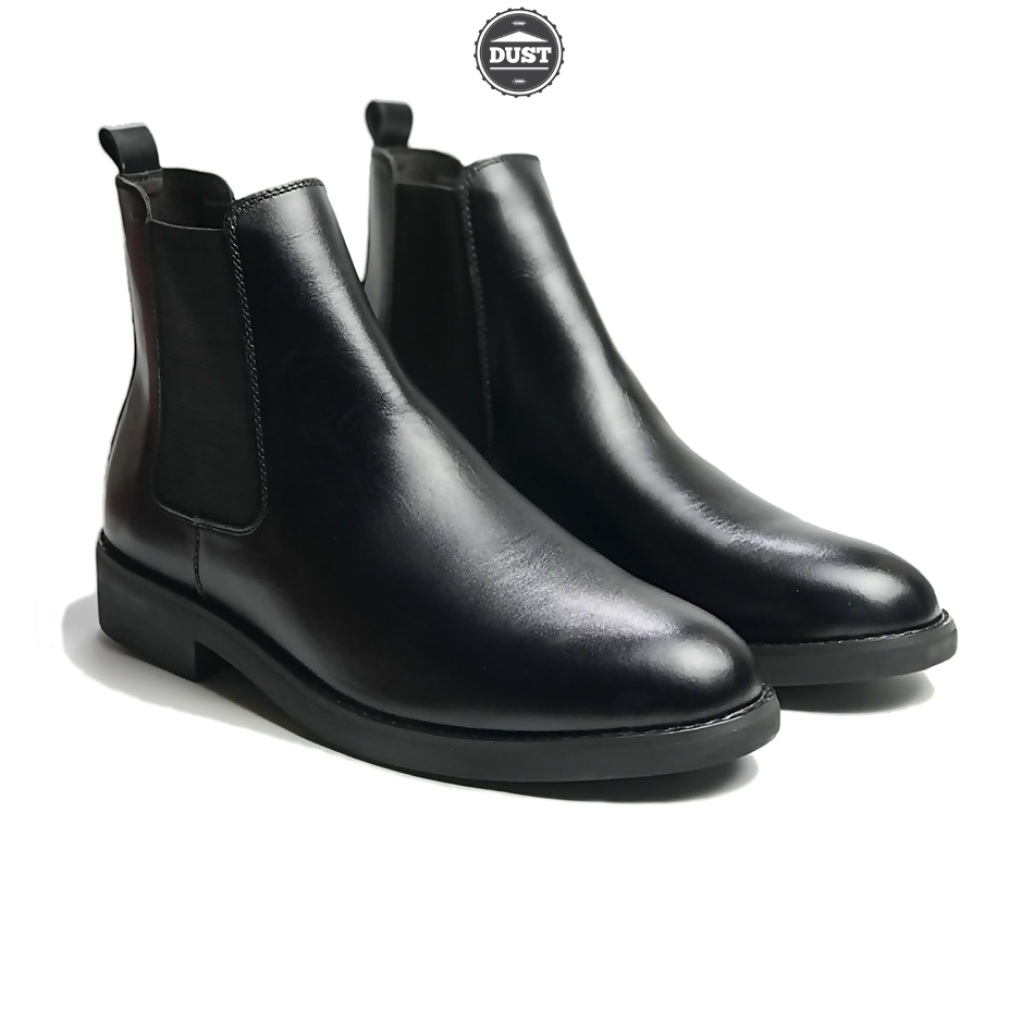 Giày tây công sở cao cổ Chelsea Boots Classic MAD nam da bò cao cấp thời trang phong cách - Đen - 41