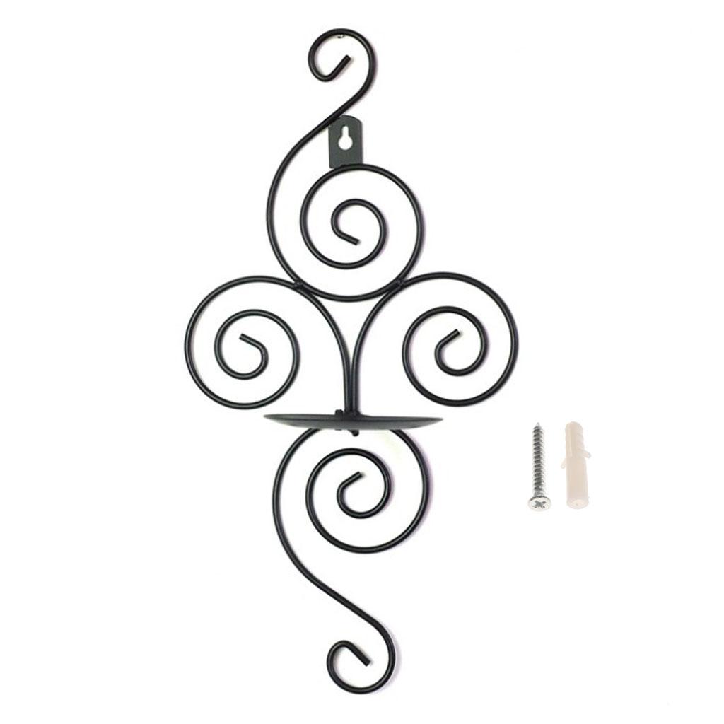 2x Wall-mounted Vintage Iron Tealight Holder Candle Votive Candle Holder Black