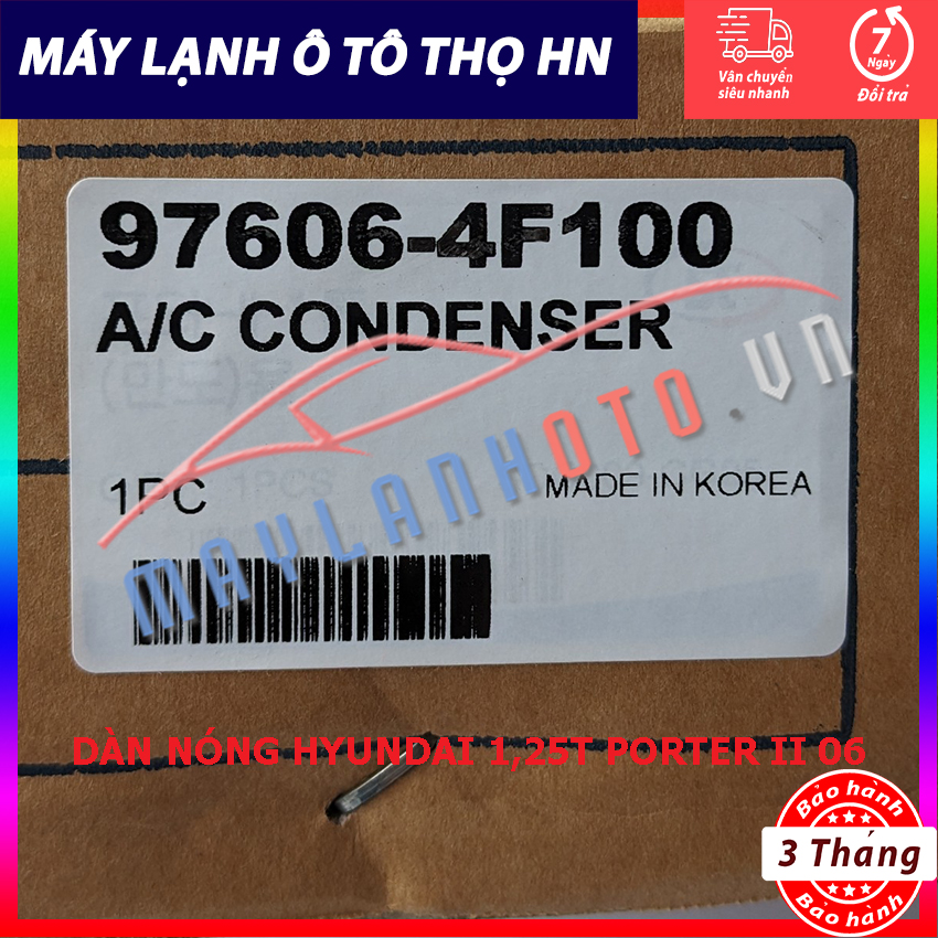 Dàn (giàn) nóng Hyundai 1,25T Porter 2 đời 2006 Hàng xịn Hàn Quốc (hàng chính hãng nhập khẩu trực tiếp)