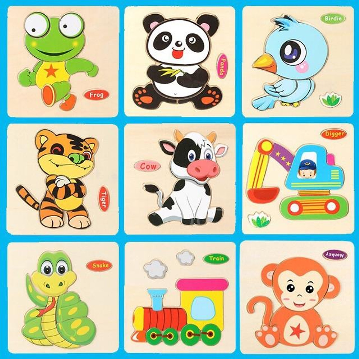 Đồ Chơi Trẻ Em, COMBO 10 TRANH Ghép Hình Gỗ Nổi 3D Nhiều Mẫu Cho Bé Vừa Học Vừa Chơi