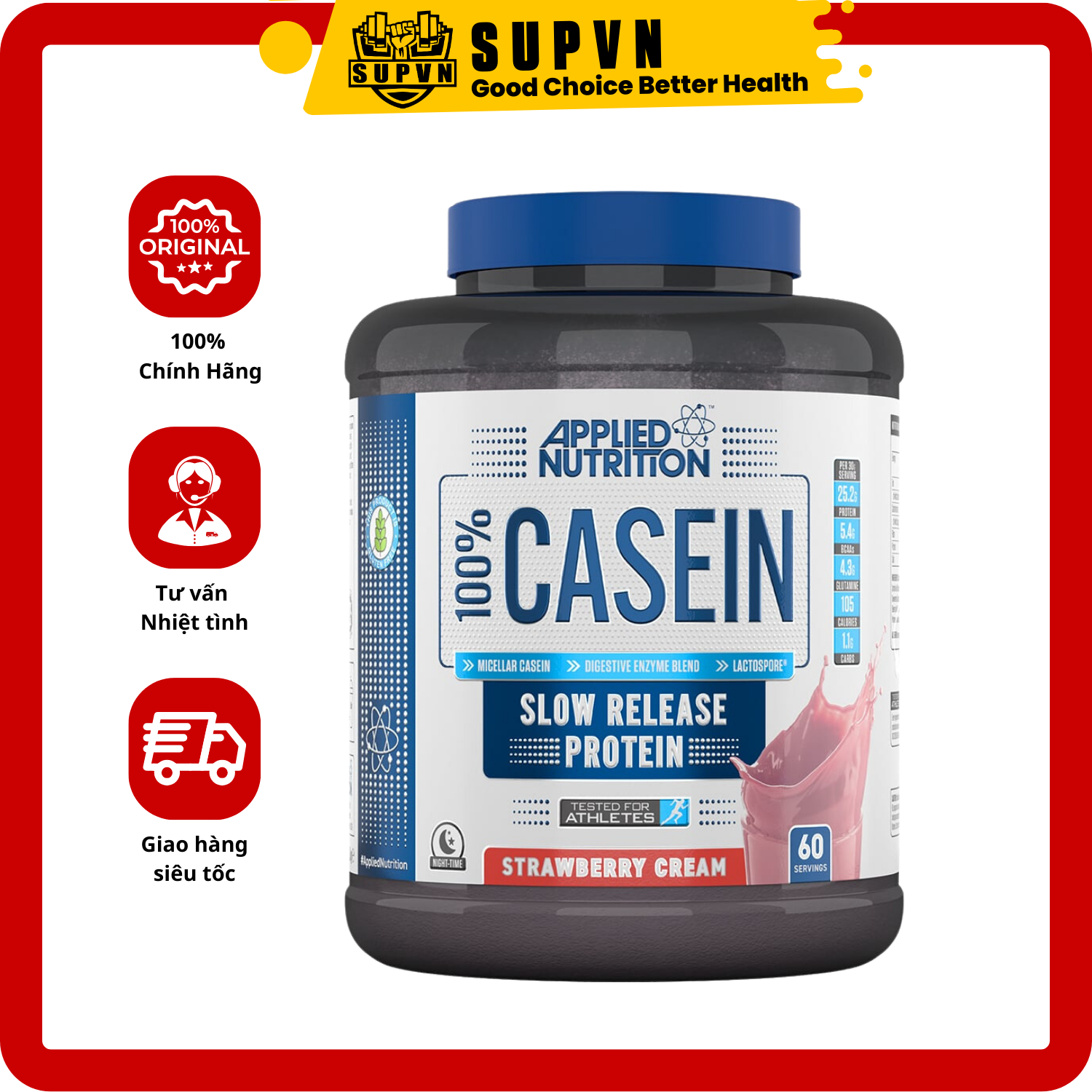 Whey Protein Casein Applied Nutrition - Sữa Đạm Nuôi Dưỡng Cơ Ban Đêm
