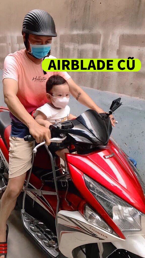 Ghế ngồi xe  Airblade cũ 2013 trở xuống cho bé , GHẾ GA XẾP SẮT SƠN TĨNH ĐIỆN