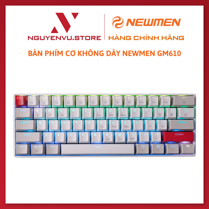 Bàn Phím Cơ Không Dây Newmen Gm610 - Hàng Chính Hãng - Brown Switch