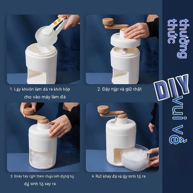 Máy Bào Đá Tuyết Cầm Tay Siêu Mịn - Máy Xay Đá Bào Mini Tiện Lợi, Lưỡi Dao Bằng Thép Không Gỉ