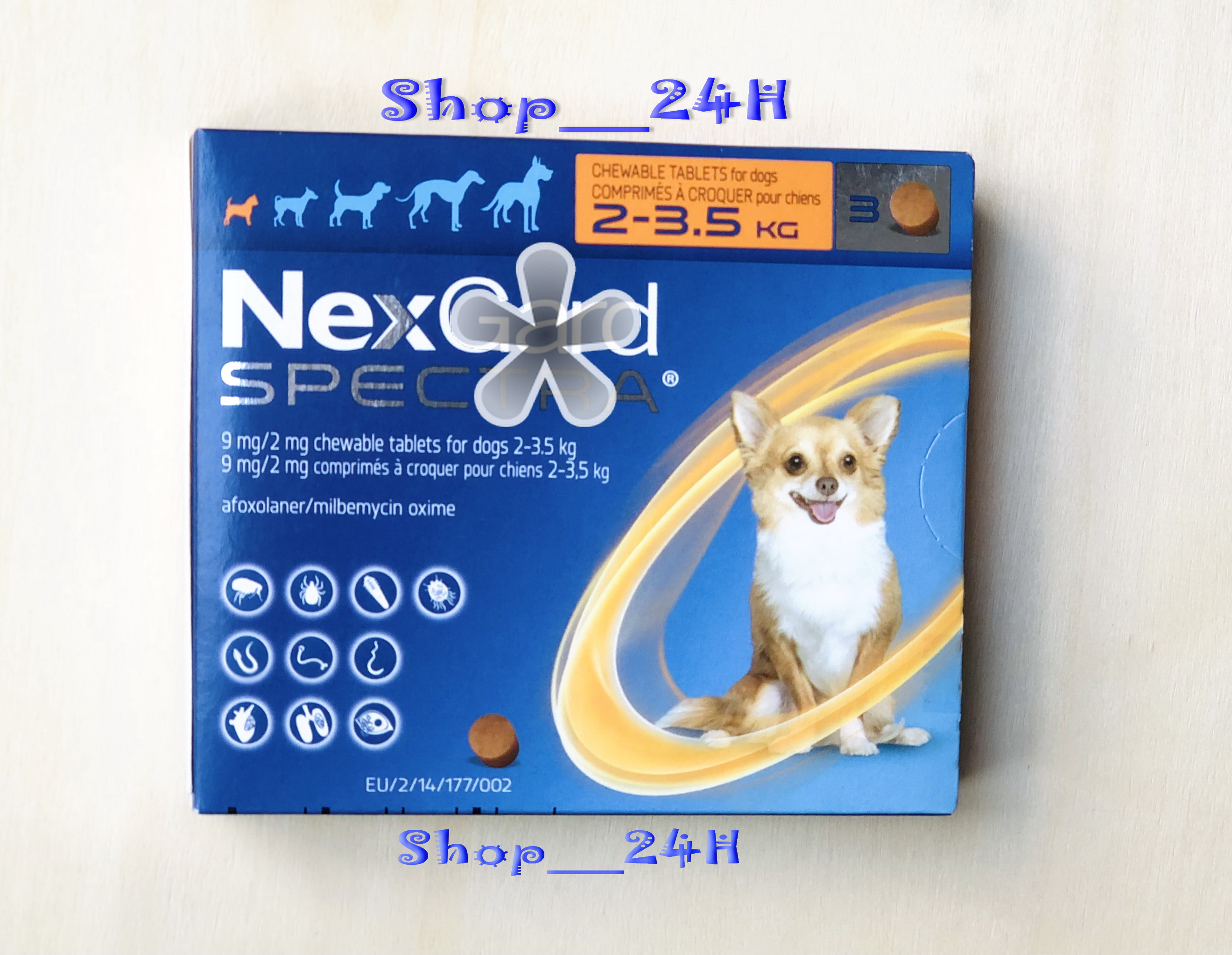 Hộp (3 viên) NEXGARD SPECTRA hết sạch ve rận bọ chét, ghẻ và các loại giun Chó