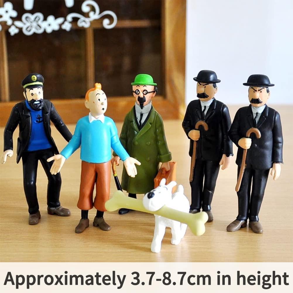 Những Cuộc Phiêu Lưu Của Tintin Mini Hình, 6 Chiếc Topper Các Bức Tượng Nhỏ Hoạt Hình Búp Bê
