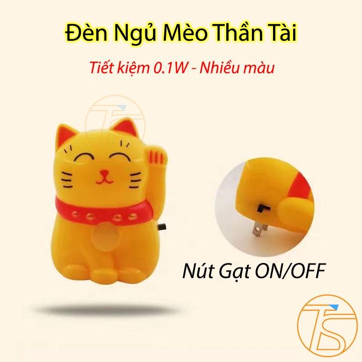 Đèn Ngủ Mèo Thần Tài Siêu Tiết Kiệm 0.1W Nhiều Màu Tiện Lợi