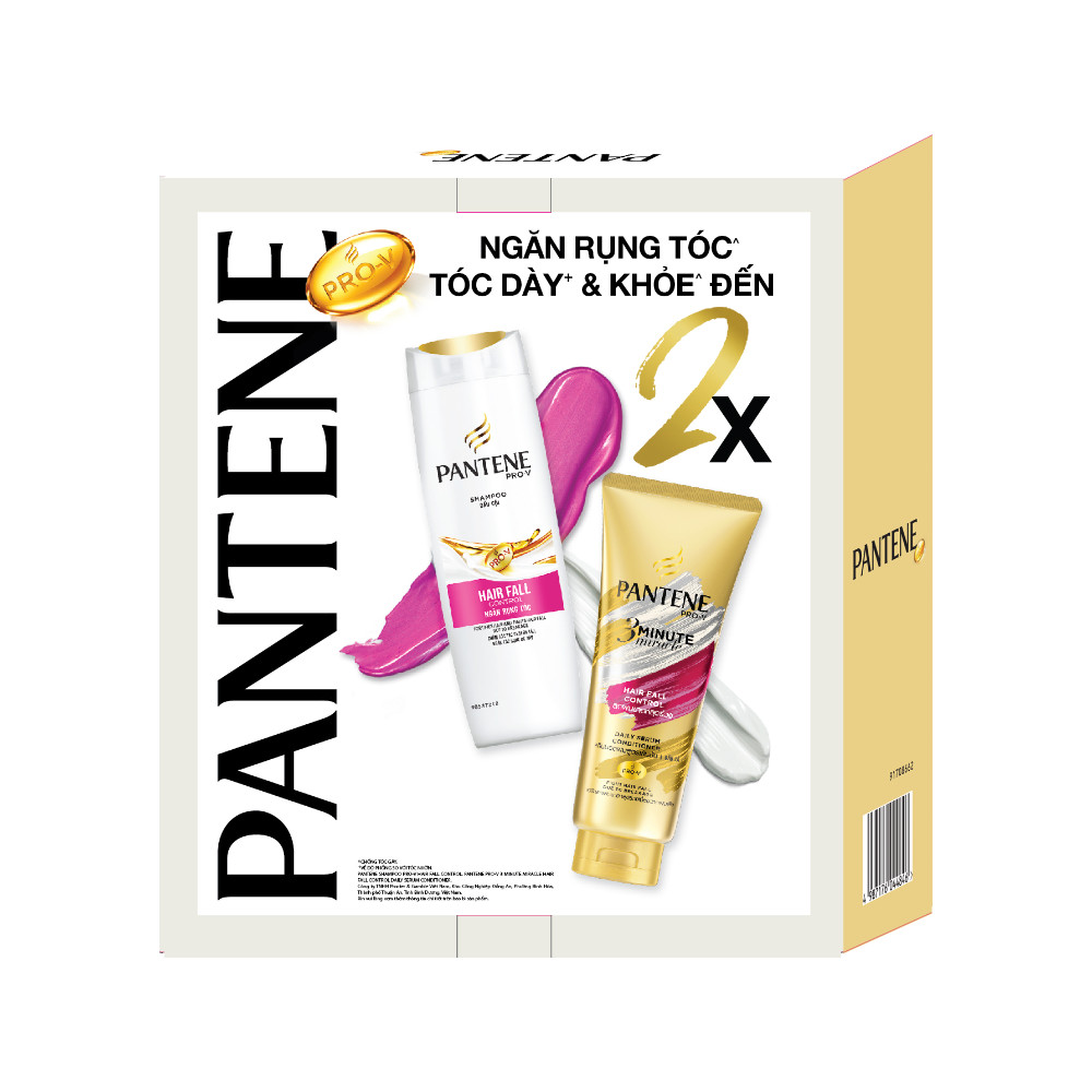 Bộ đôi Pantene Ngăn Rụng Tóc Dầu gội 300ml + Kem xả 3 phút diệu kỳ 150ml