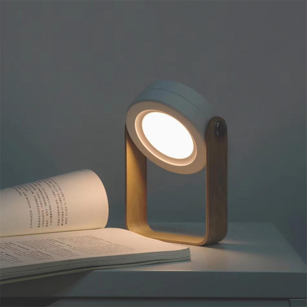Creative Wooden Handle Portable Lantern Foldable Charging Table Light White