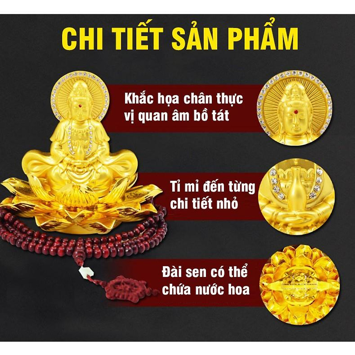 Tượng phật bà quan âm để xe ô tô