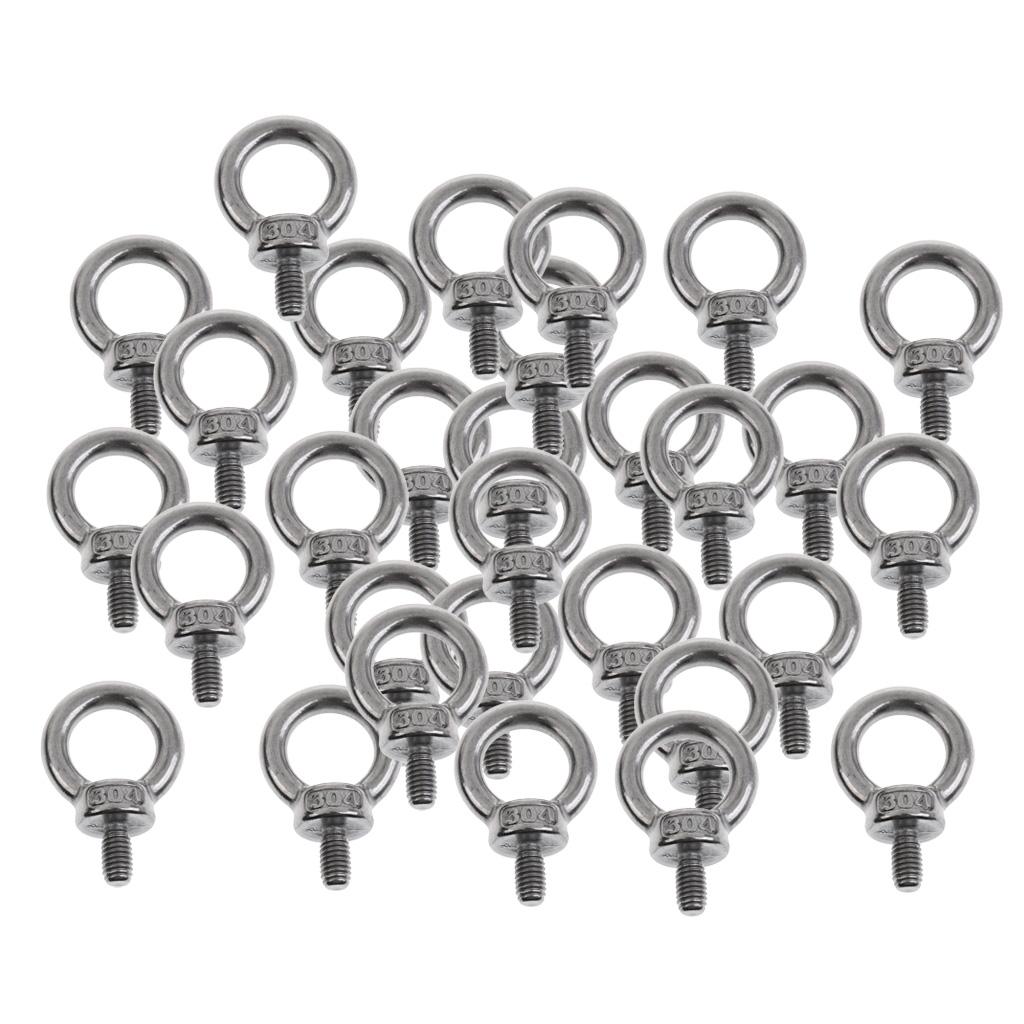 30 Miếng M6 Thép Không Gỉ 304 DIN 580 Máy Vai Nâng Vít Mắt