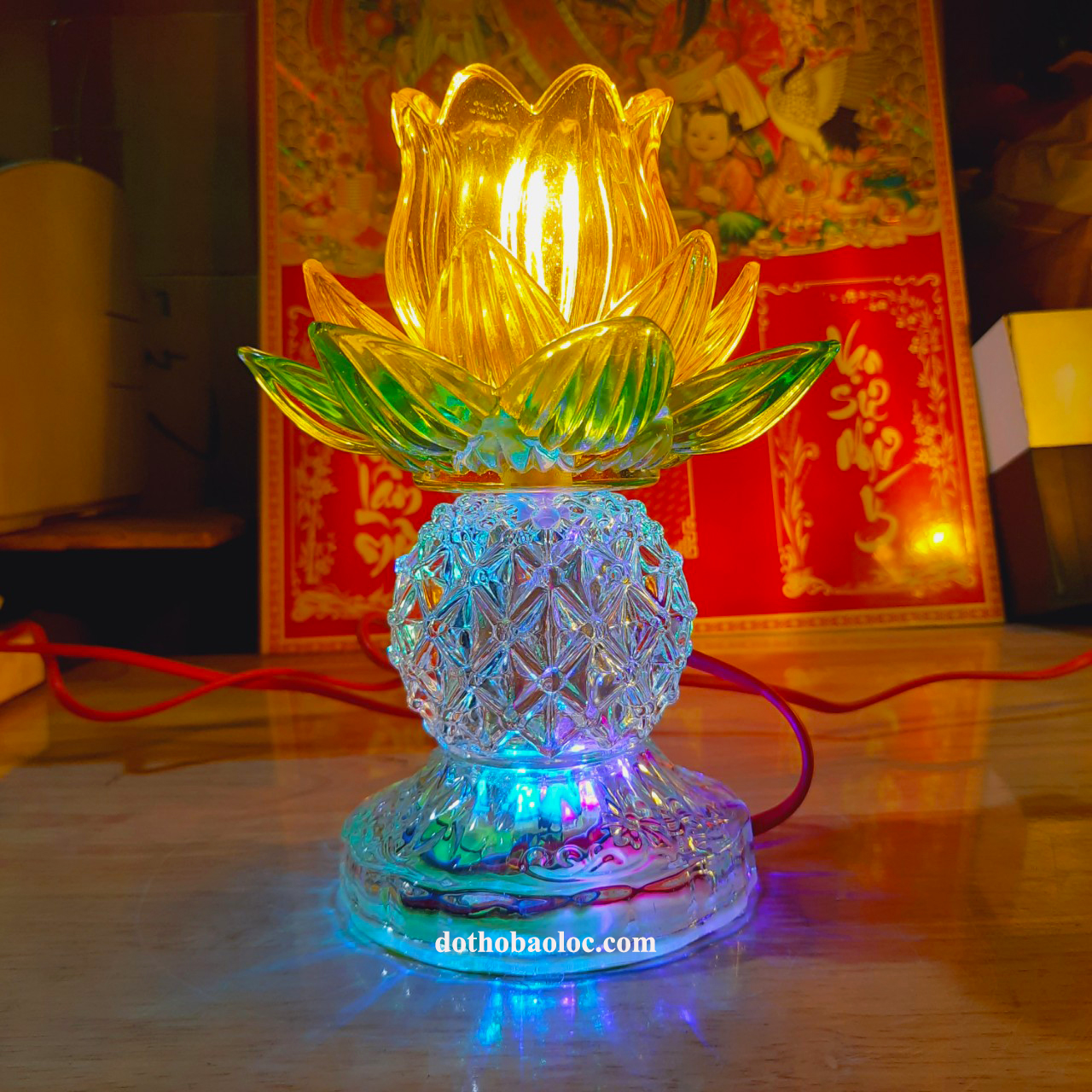 Cặp đèn Pha Lê Hoa Sen 20cm